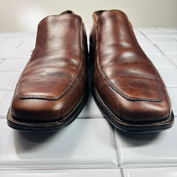 Johnston Murphy 20-6240 Brown Leather‎ Slip On Loafers Men’s 9.5M - Picture 1 of 10